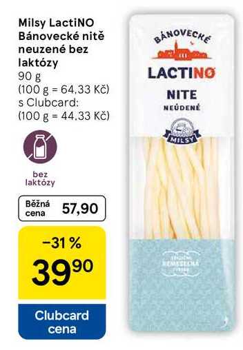 Milsy LactiNO Bánovecké nitě neuzené bez laktózy, 90 g 
