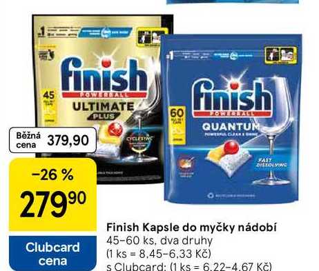 Finish Kapsle do myčky nádobí, 45-60 ks, dva druhy