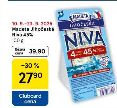 Madeta Jihočeská Niva 45%, 100 g  
