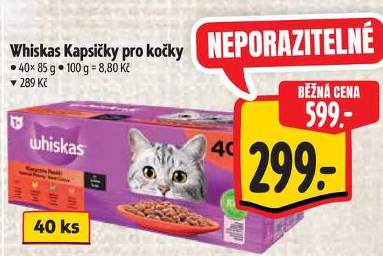 Whiskas Kapsičky pro kočky, 40x 85 g