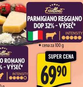PARMIGIANO REGGIANO DOP 32% - VÝSEČ, cena za 100 g
