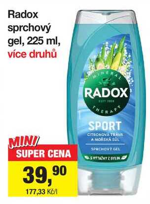 Radox sprchový gel 225ml, vybrané druhy