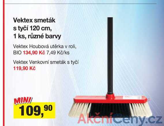Vektex smeták s tyčí 120 cm, 1 ks, různé barvy