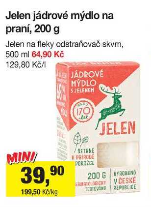 Jelen jádrové mýdlo na praní, 200 g 