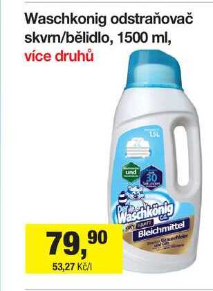 Waschkonig odstraňovač skvrn/bělidlo, 1500 ml, více druhů 