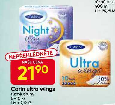 Carin ultra wings různé druhy 8-10 ks 