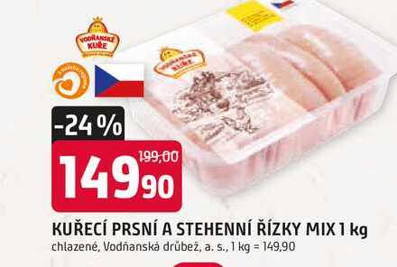 KUŘECÍ PRSNÍ A STEHENNÍ ŘÍZKY MIX 1 kg 