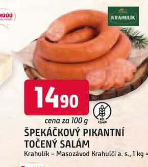 ŠPEKÁČKOVÝ PIKANTNÍ TOČENÝ SALÁM 100g
