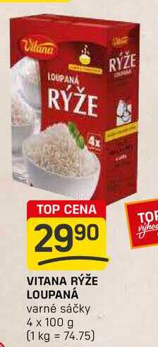 VITANA RÝŽE LOUPANÁ varné sáčky 4 x 100 g 