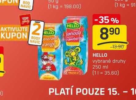 HELLO vybrané druhy 250 ml