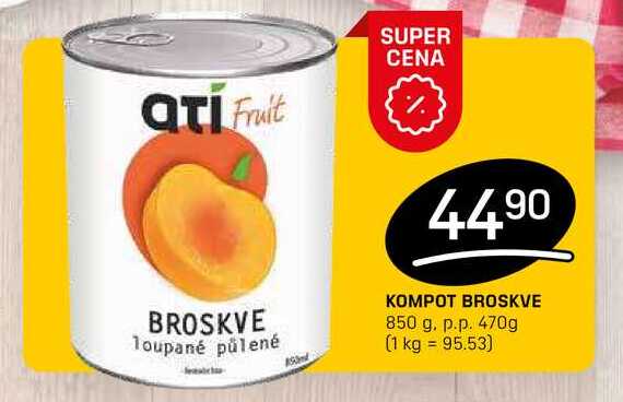 KOMPOT BROSKVE 850 g. p.p. 470g