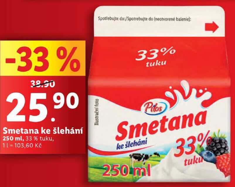 Smetana ke šlehání, 250 ml