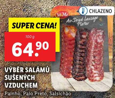 VÝBĚR SALÁMŮ SUŠENÝCH VZDUCHEM, 100 g
