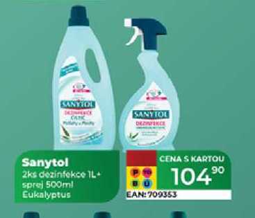 Sanytol 2ks dezinfekce 1L+ sprej 500ml Eukalyptus 