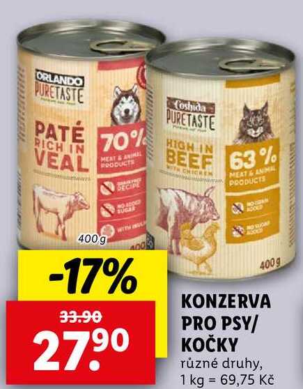 KONZERVA PRO PSY/KOČKY, 400 g