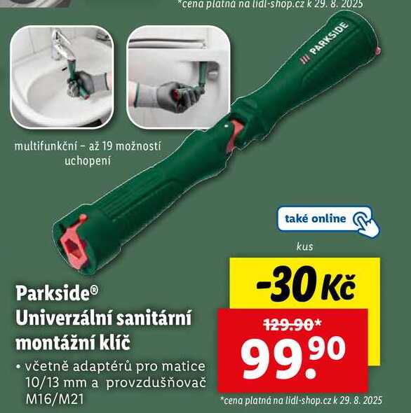 Parkside Univerzální sanitární montážní klíč 