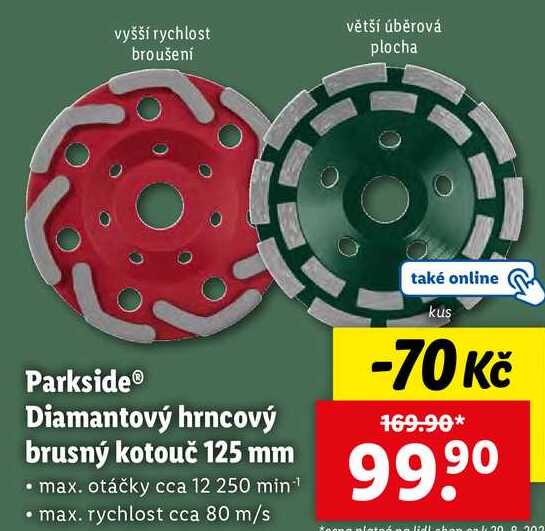 Parkside Diamantový hrncový brusný kotouč 125 mm 