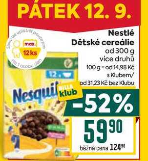 Nestlé Dětské cereálie od 300 g