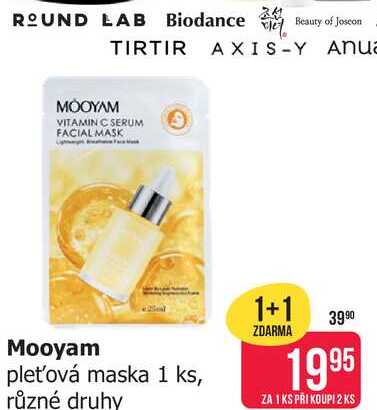 Mooyam pleťová maska 1 ks, různé druhy 