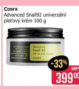 Cosrx Advanced Snail92 univerzální pleťový krém 100 g