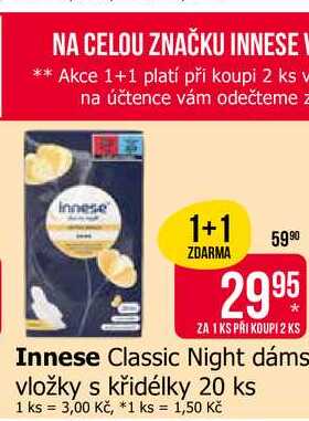Innese Classic Night dáms vložky s křidélky 20 ks 