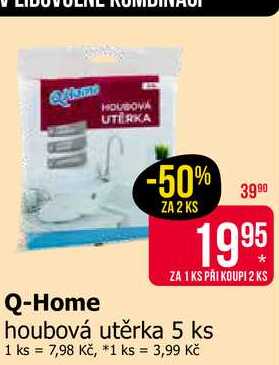 Q-Home houbová utěrka 5 ks 