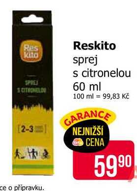 Reskito sprej s citronelou 60 ml 