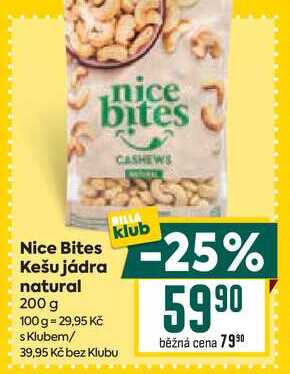 Nice Bites Kešu jádra natural 200 g 