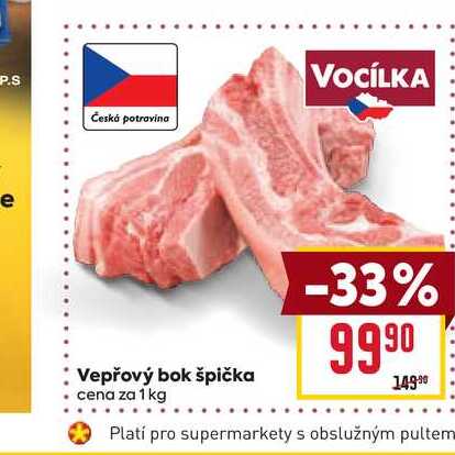Vepřový bok špička cena za 1 kg  