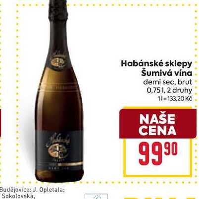 Habánské sklepy Šumivá vína demi sec, brut 0,75l