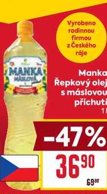 Manka Řepkový olej s máslovou příchutí 1l