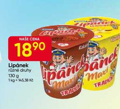 Lipánek 130g, vybrané druhy