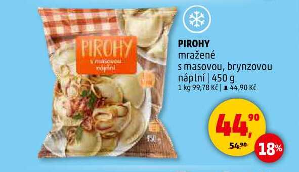 PIROHY mražené s masovou, brynzovou náplní, 450 g