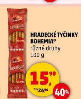 HRADECKÉ TYČINKY BOHEMIA různé druhy, 100 g 
