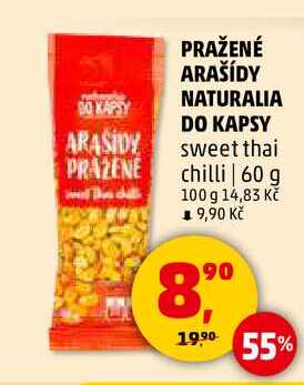 PRAŽENÉ ARAŠÍDY NATURALIA DO KAPSY sweet thai chilli, 60 g 