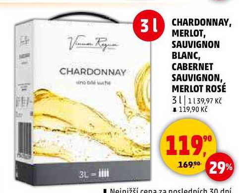CHARDONNAY, MERLOT, SAUVIGNON BLANC, 3 l 