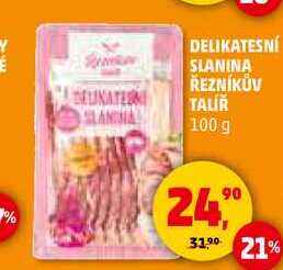 DELIKATESNÍ SLANINA ŘEZNÍKŮV TALÍŘ, 100 g 