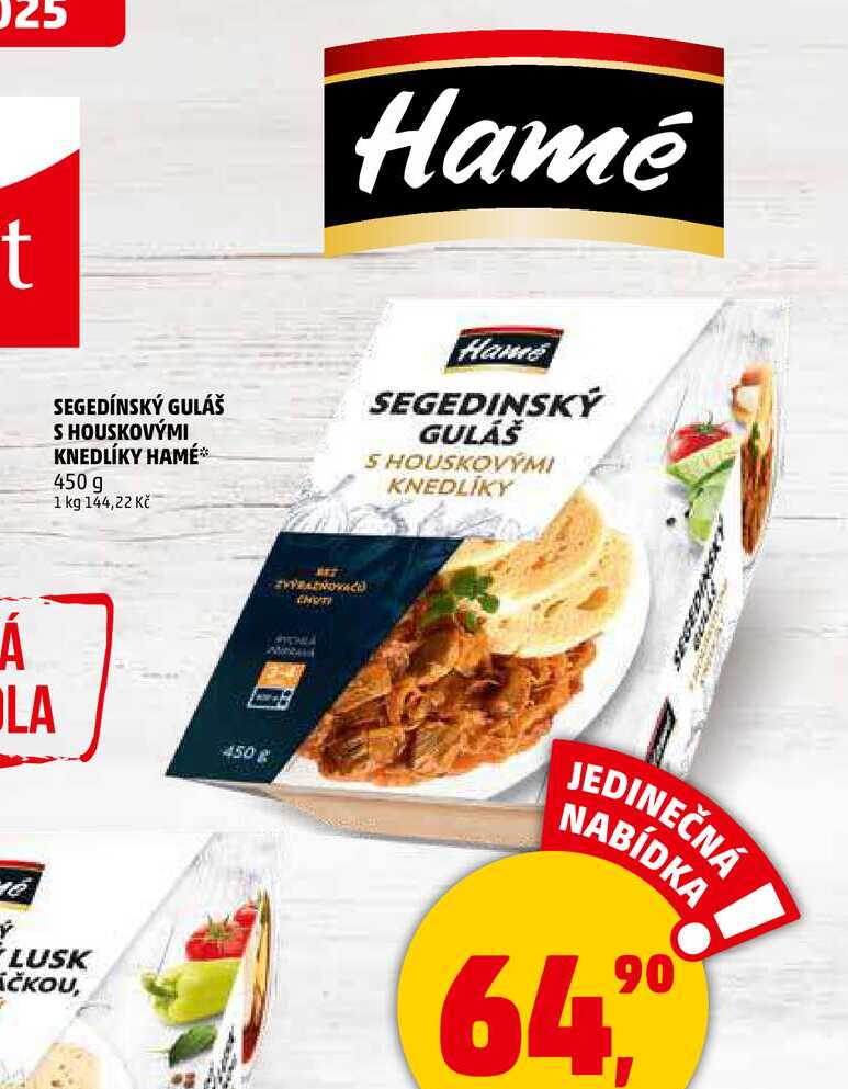 SEGEDÍNSKÝ GULÁŠ S HOUSKOVÝMI KNEDLÍKY HAMÉ, 450 g 