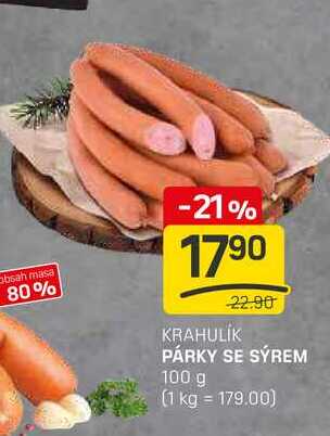 PÁRKY SE SÝREM 100 g 