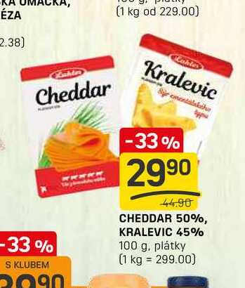 CHEDDAR 50%, KRALEVIC 45% 100 g