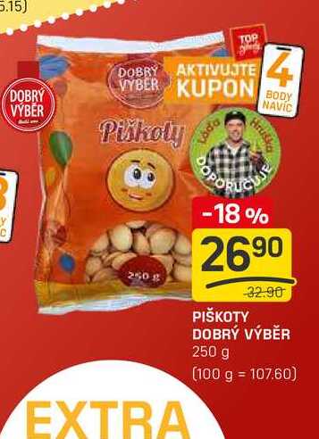 PIŠKOTY DOBRÝ VÝBĚR 250 g