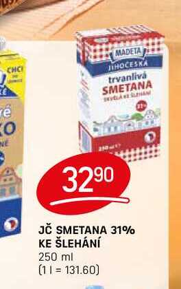 JČ SMETANA 31% KE ŠLEHÁNÍ 250 ml 