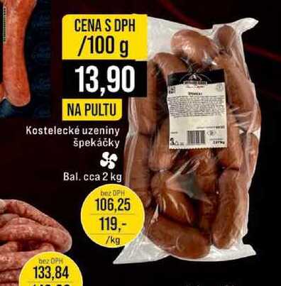 Kostelecké uzeniny špekáčky  100 g