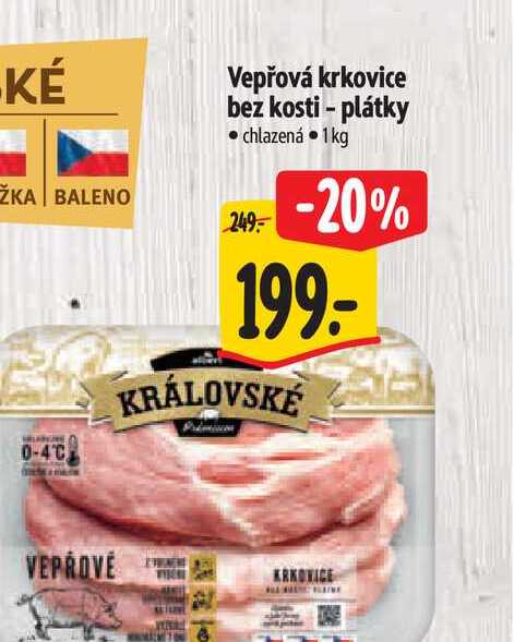   Vepřová krkovice bez kosti - plátky 1 kg
