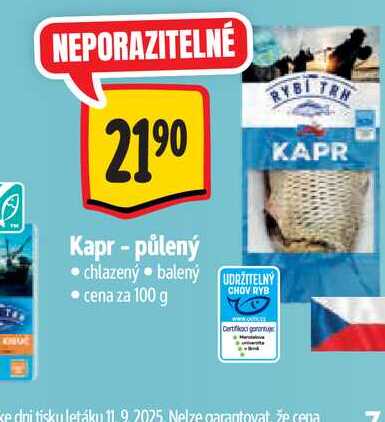   Kapr - půlený 100 g