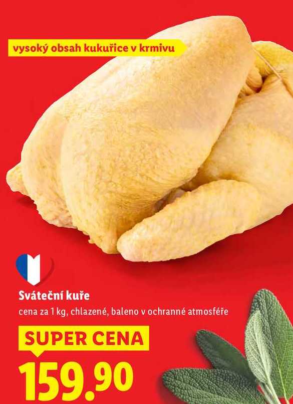 Sváteční kuře, cena za 1 kg