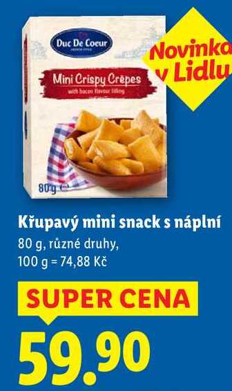 Křupavý mini snack s náplní, 80 g