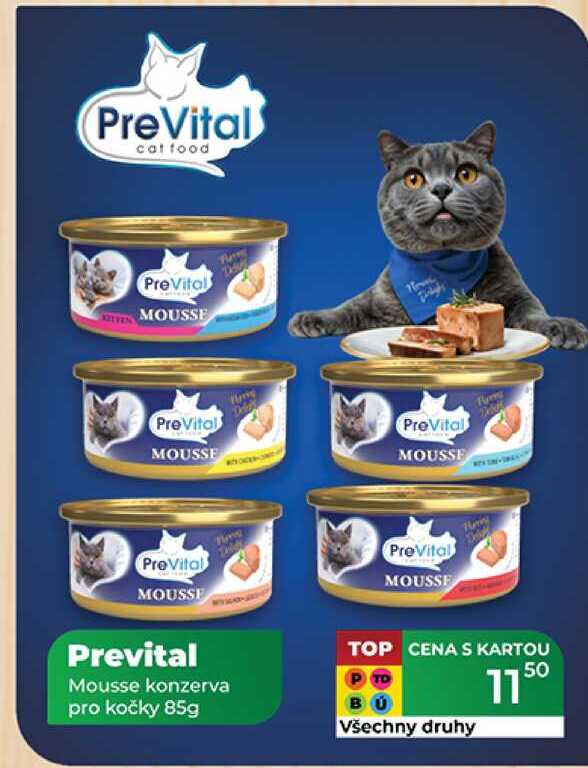 Prevital Mousse konzerva pro kočky 85g 