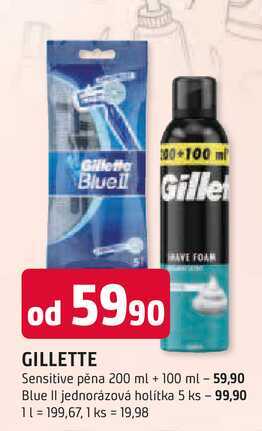 Gillette pěna na holení 200ml + 100ml, vybrané druhy