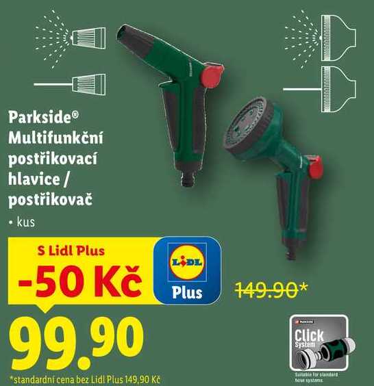 Parkside Multifunkční postřikovací hlavice/postřikovač 